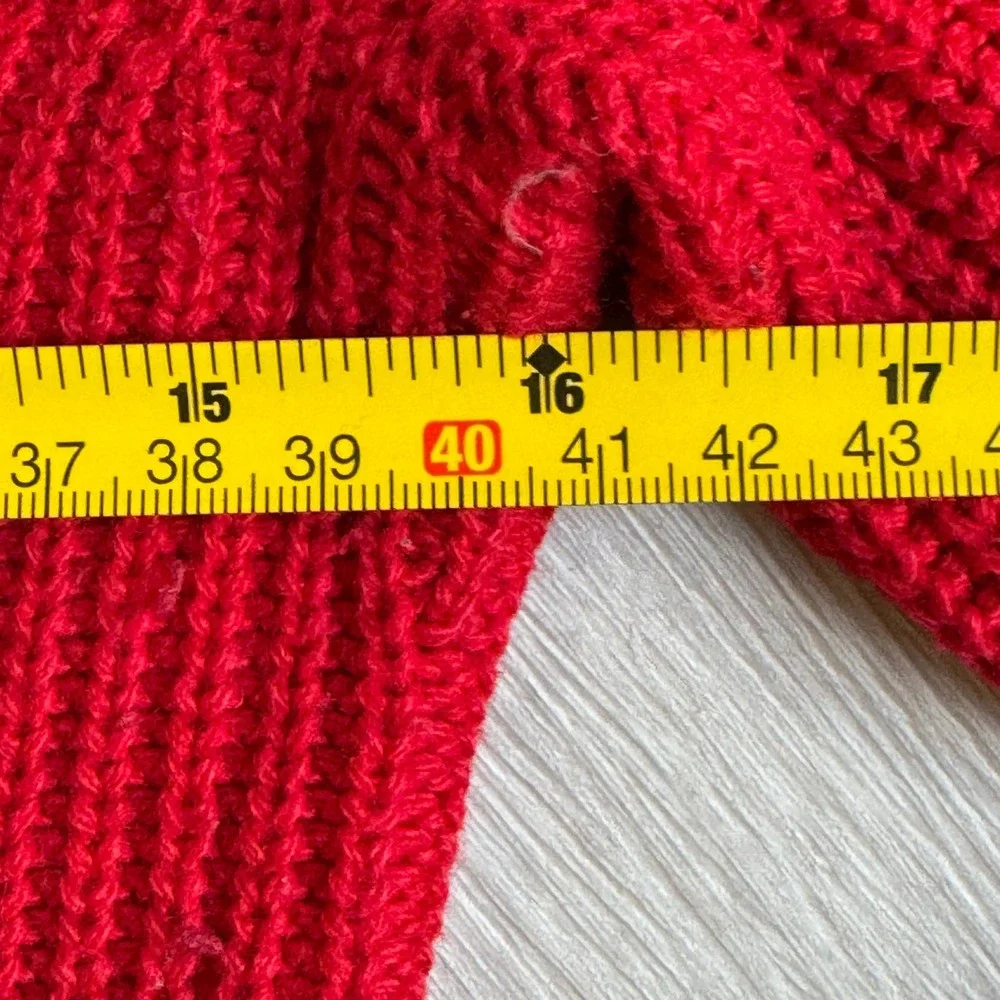 Tory Burch Red Ribbed Knit Long Sleeve Crew Neck‎ Sweater Women's size XS/TP